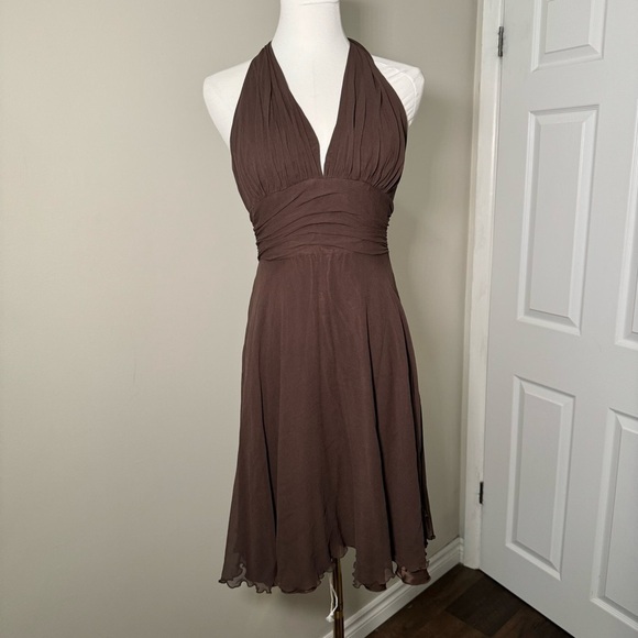 Vintage 100% silk  Marilyn Monroe tie back dress m old hollywood - Picture 2 of 7